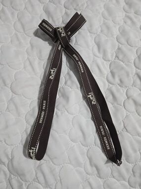 Hermès Brown and Cream  Ribbon Tie